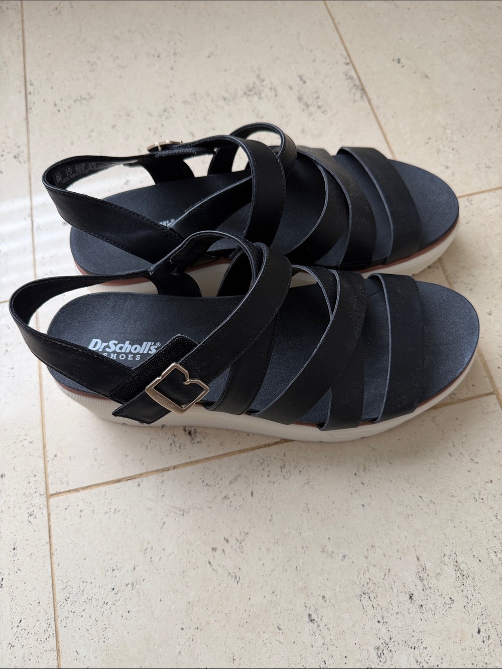 Dr. Scholl's Black Multi-Strap Slingback Sandals